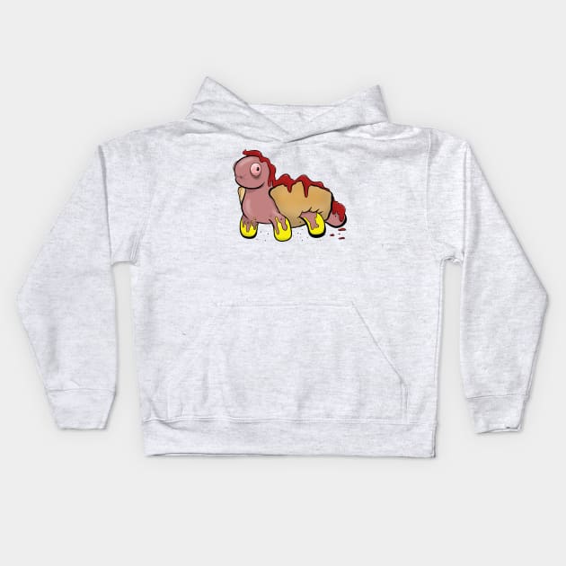 Hot Dog Monster Kids Hoodie by ArtOfJHammond